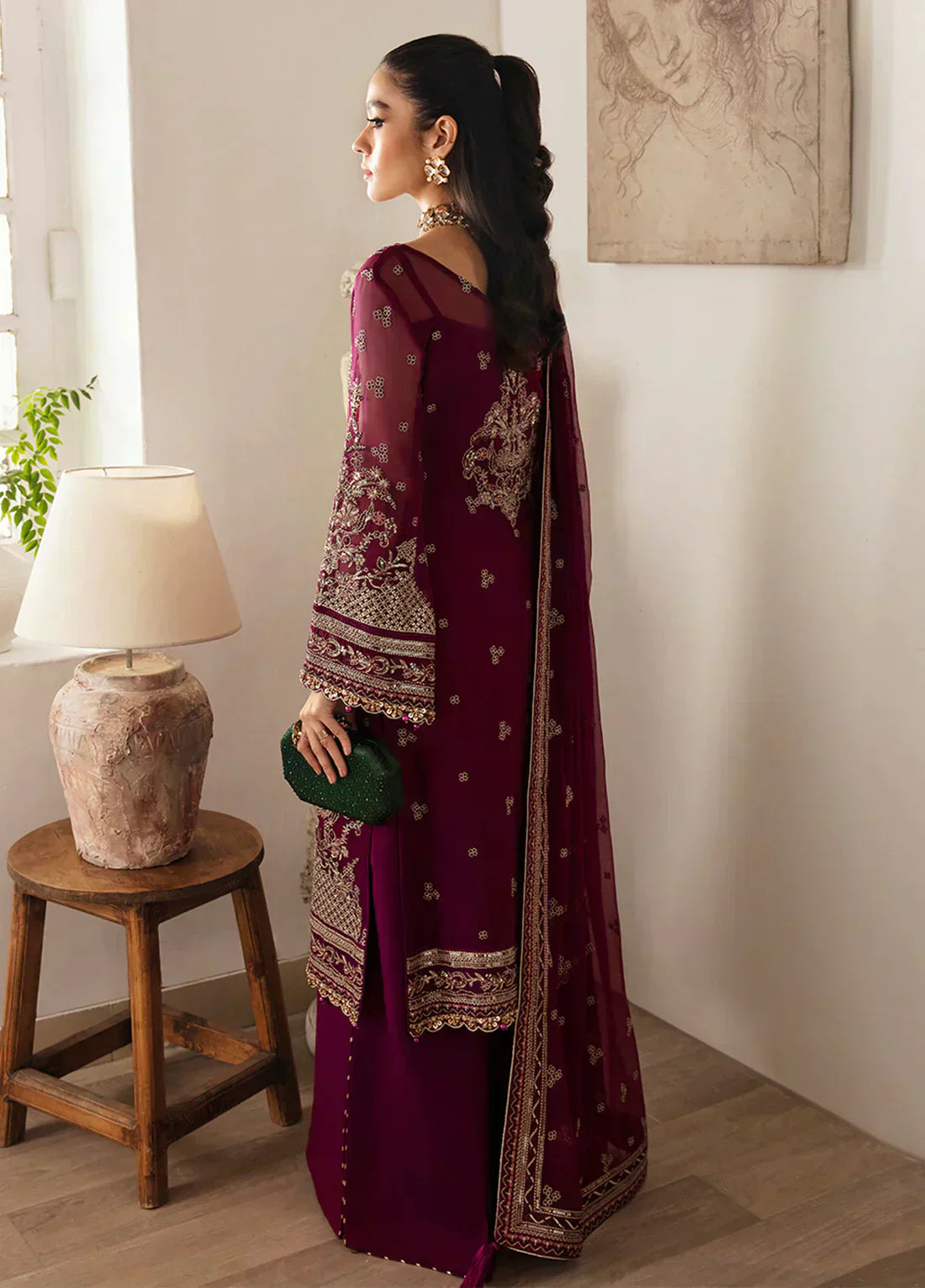 Gulaal | Embroidered Chiffon 23 | AYSA GL-EC-23V1-07 - House Of Anaya