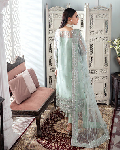 Gulaal | Wedding Formals | Zeba Embroidered Net 3-Piece Suit WS-21 - House Of Anaya