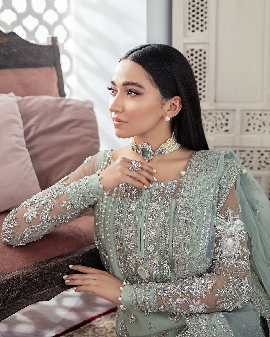 Gulaal | Wedding Formals | Zeba Embroidered Net 3-Piece Suit WS-21 - House Of Anaya