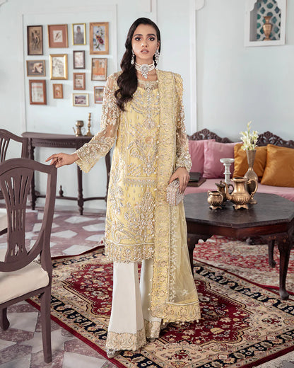 Gulaal | Meherma Wedding Formals Collection | Mahjabeen Embroidered Net 3-Piece Suit WS-17