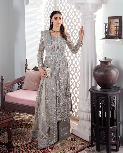 Gulaal | Meherma Wedding Formals Collection | Gulnoor Embroidered Net 3-Piece Suit WS-18