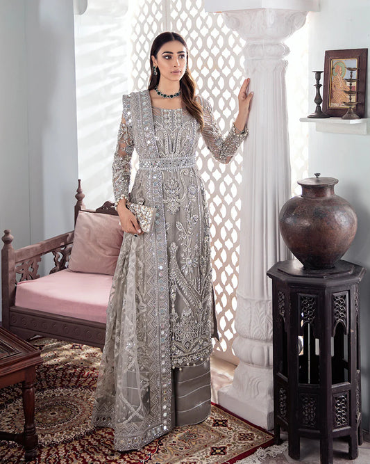 Gulaal | Meherma Wedding Formals Collection | Gulnoor Embroidered Net 3-Piece Suit WS-18