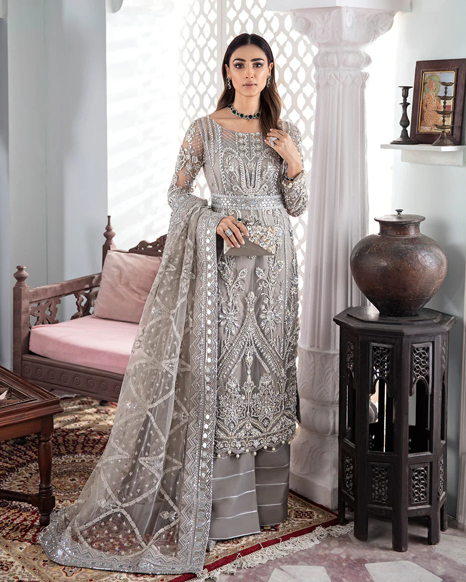 Gulaal | Meherma Wedding Formals Collection | Gulnoor Embroidered Net 3-Piece Suit WS-18