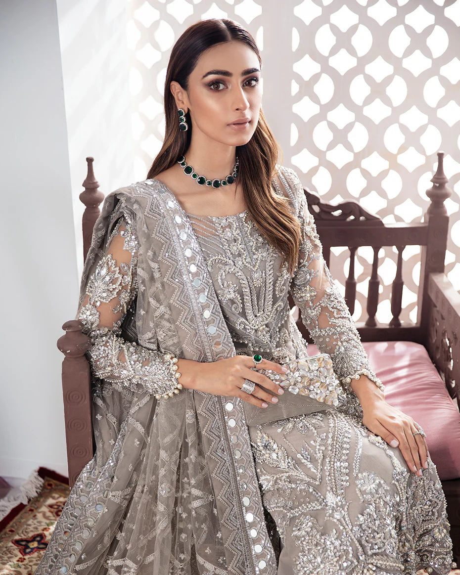 Gulaal | Meherma Wedding Formals Collection | Gulnoor Embroidered Net 3-Piece Suit WS-18