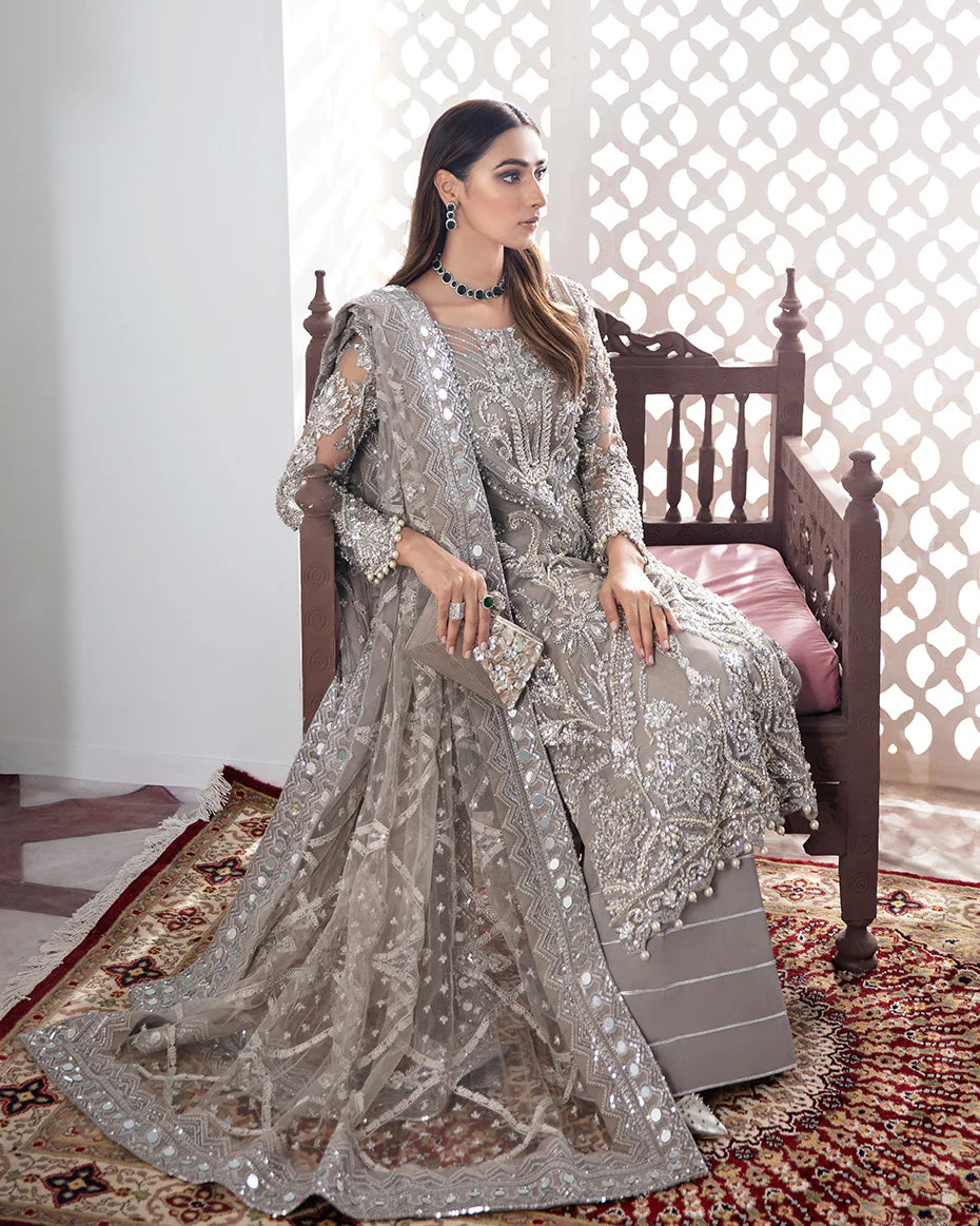 Gulaal | Meherma Wedding Formals Collection | Gulnoor Embroidered Net 3-Piece Suit WS-18