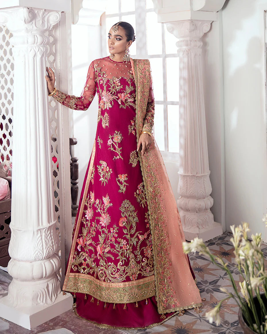 Gulaal | Meherma Wedding Formals Collection | Chameli Embroidered Net 3-Piece Suit WS-10