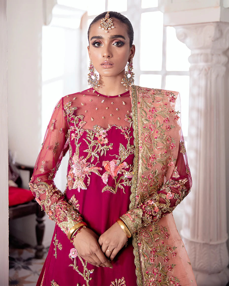 Gulaal | Meherma Wedding Formals Collection | Chameli Embroidered Net 3-Piece Suit WS-10