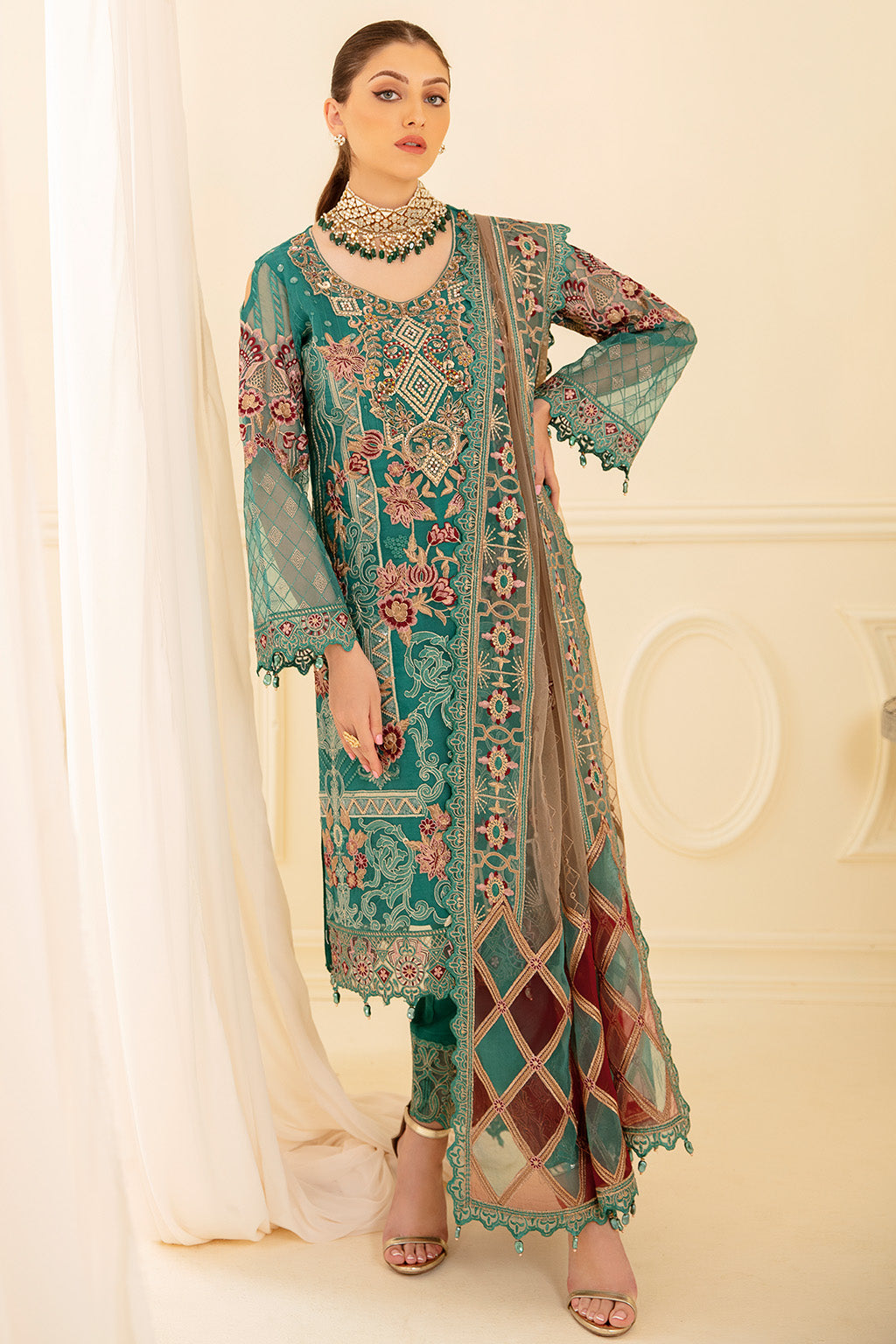 Ramsha | Minhal Organza Collection | M-708 - House Of Anaya