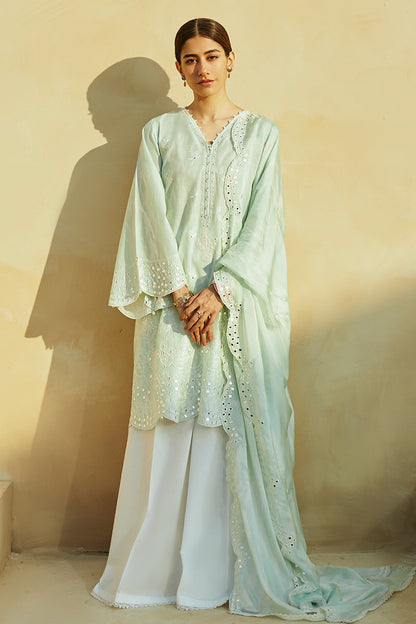 Cross Stitch | Premium Lawn 24 | WHISPER MINT - House Of Anaya
