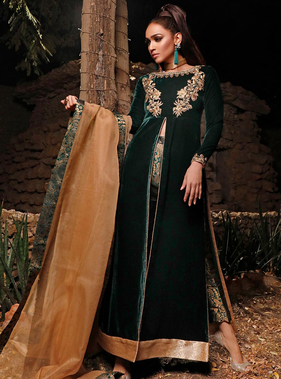 Zainab Chottani | Semi Formals | DARK MOSS TOPAZ - House Of Anaya