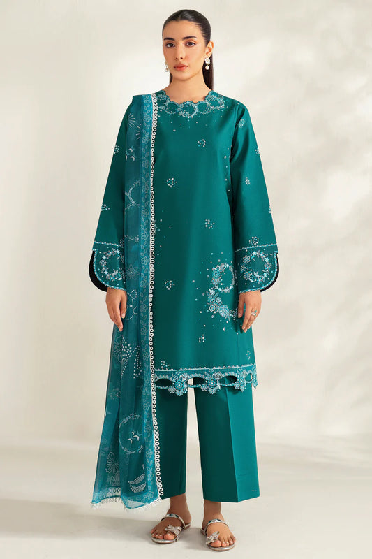 Farasha | Summer Weaves Embroidered lawn'26 | Jade Dazzle