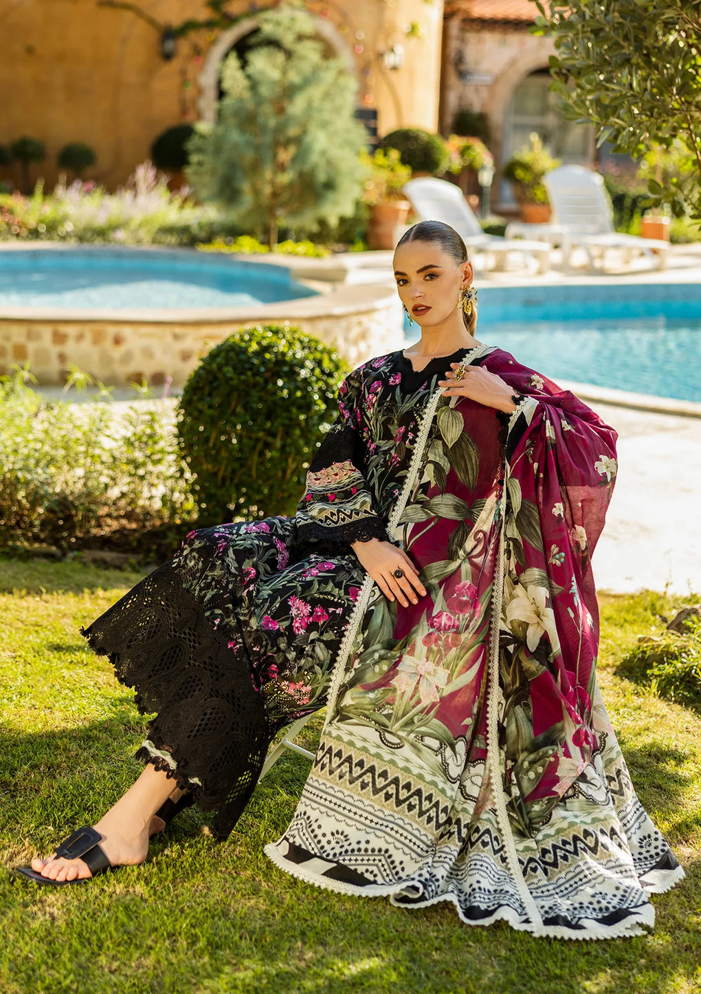 Elaf Premium | Print Chikankari 25 | ELK-08A VISTA