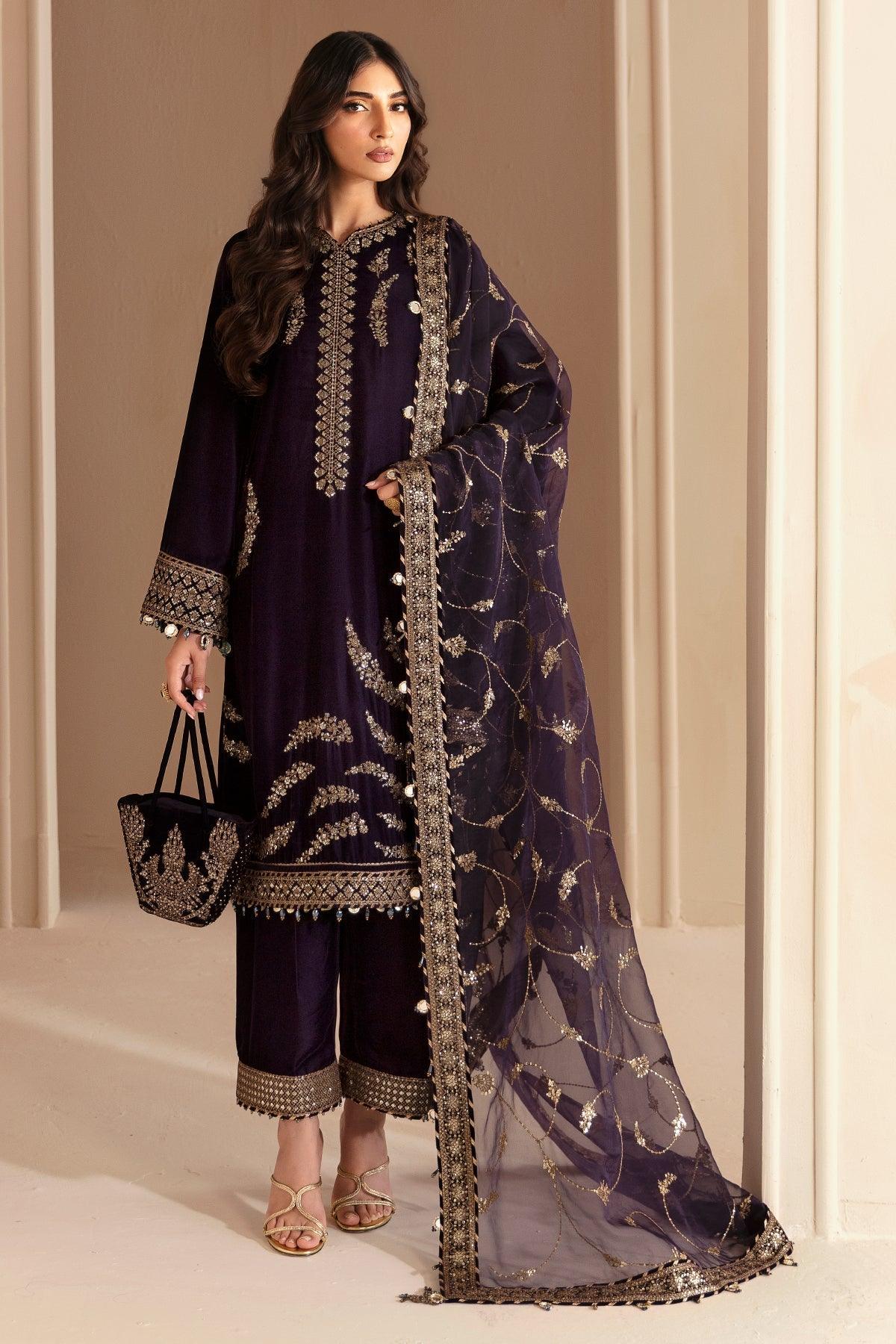 JAZMIN__Embroidered Velvet Formal VF-2026 - House Of Anaya