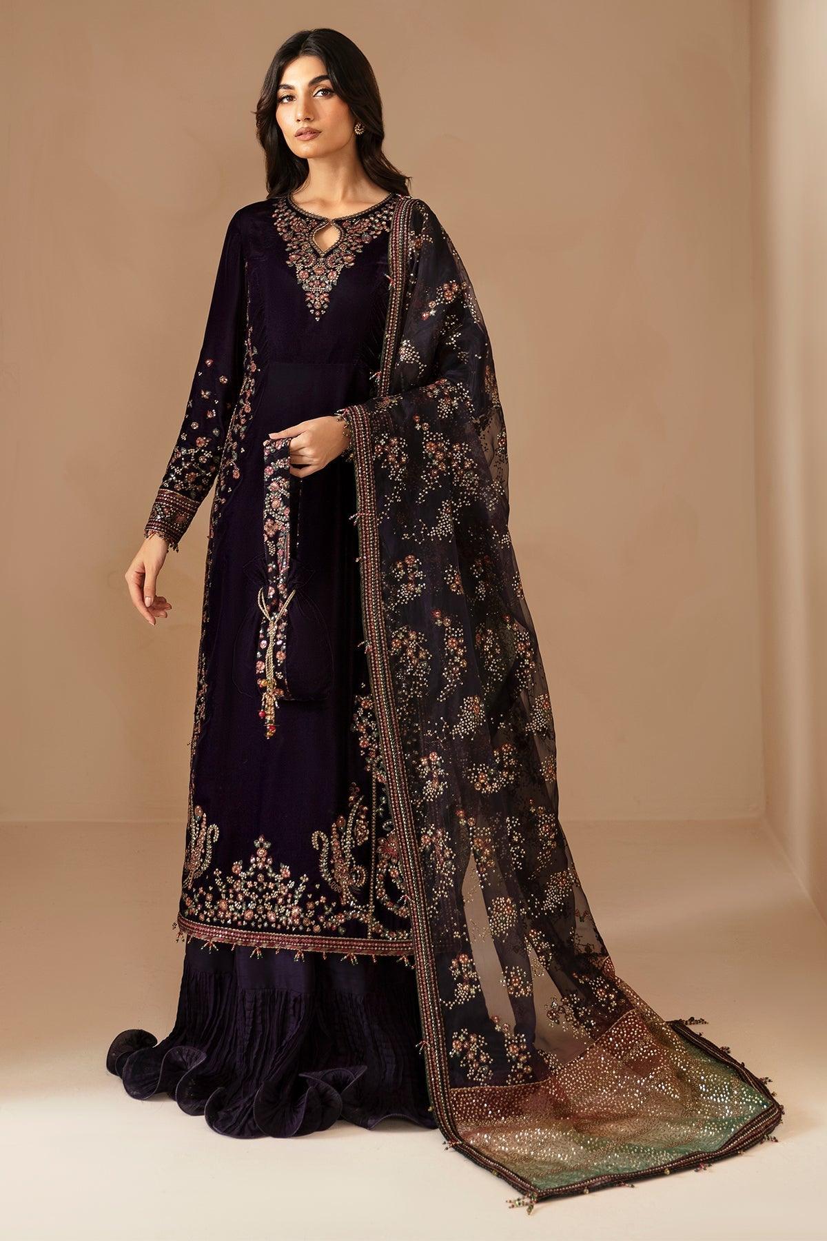 JAZMIN__Embroidered Velvet Formal VF-2027 - House Of Anaya