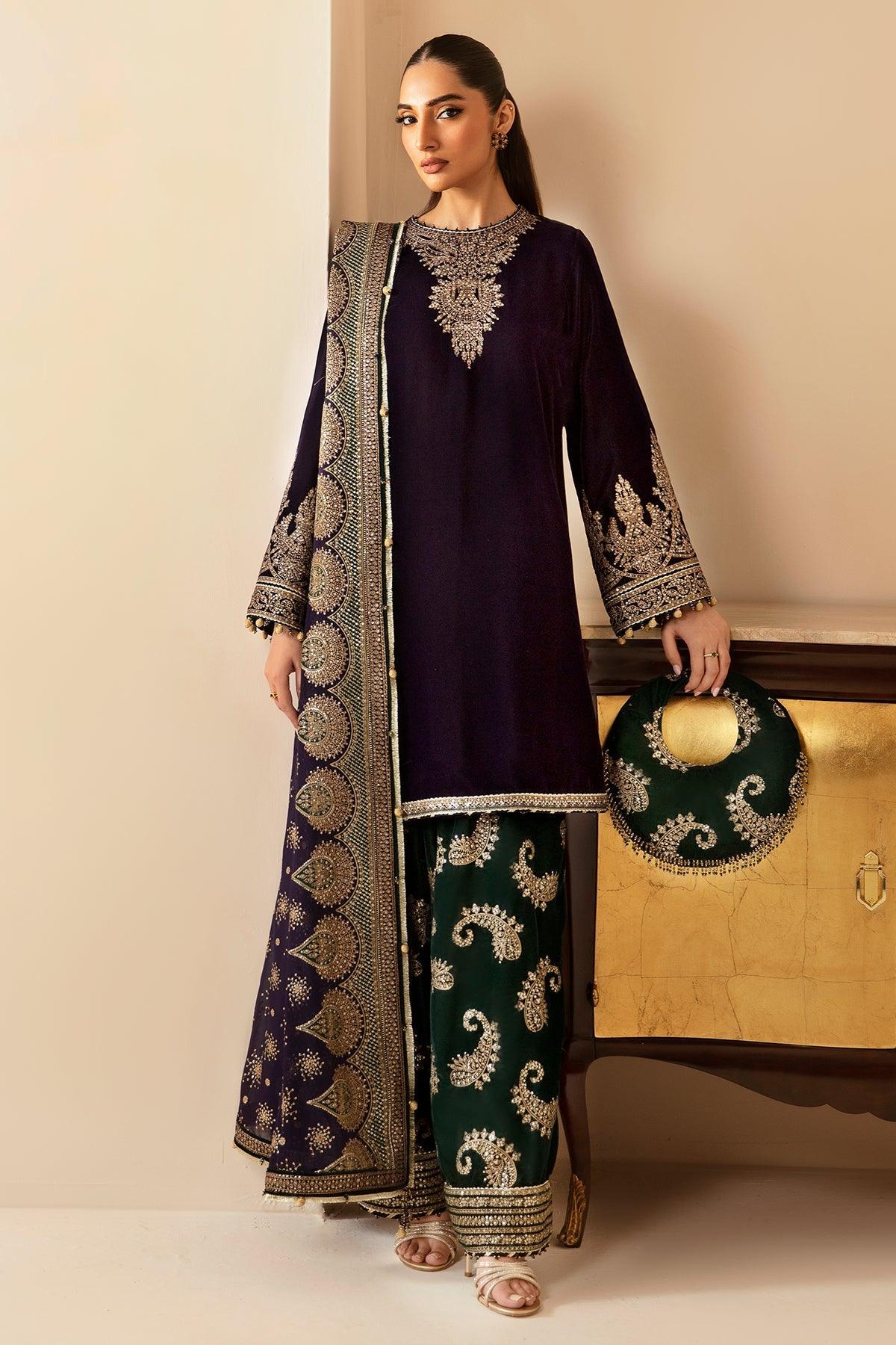 JAZMIN__Embroidered Velvet Formal VF-2030 - House Of Anaya