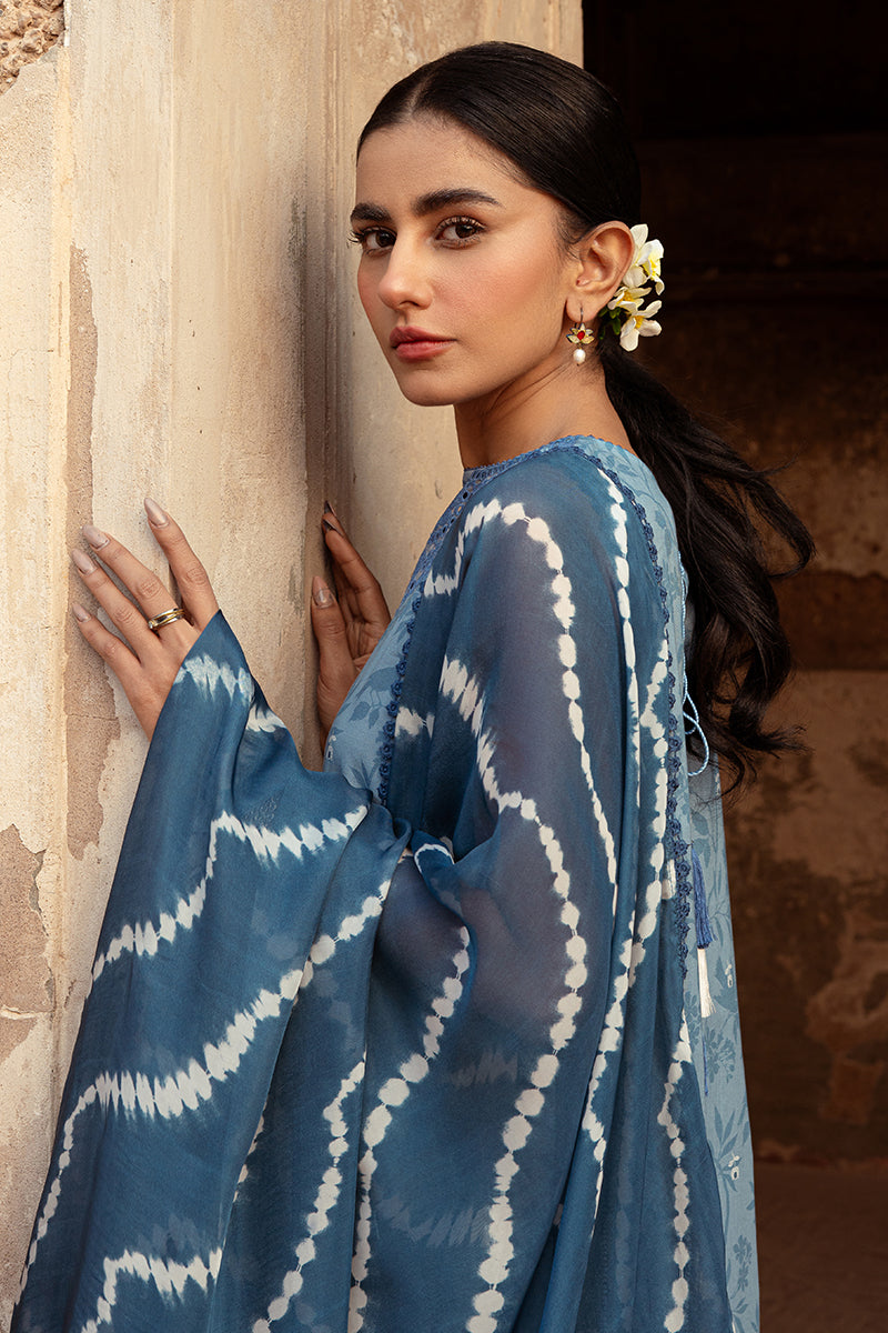 Cross Stitch | Premium Lawn 24 | BLUE SAND - House Of Anaya