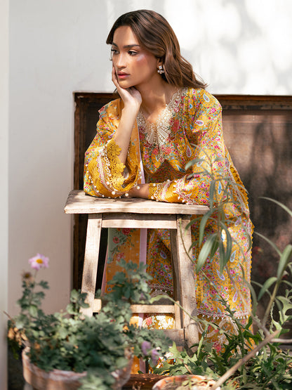 Bin Ilyas | Hazel Printed Lawn 25 | 2072 - B