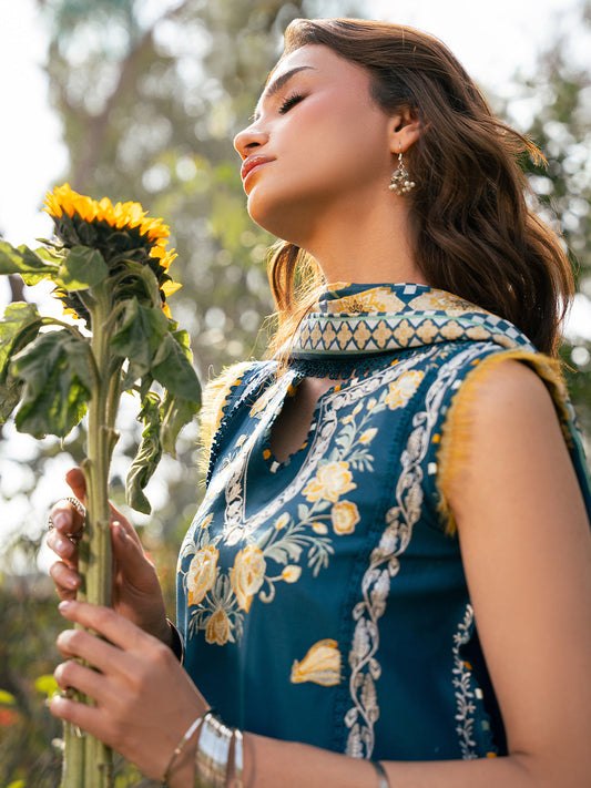 Bin Ilyas | Hazel Printed Lawn 25 | 2077 - B