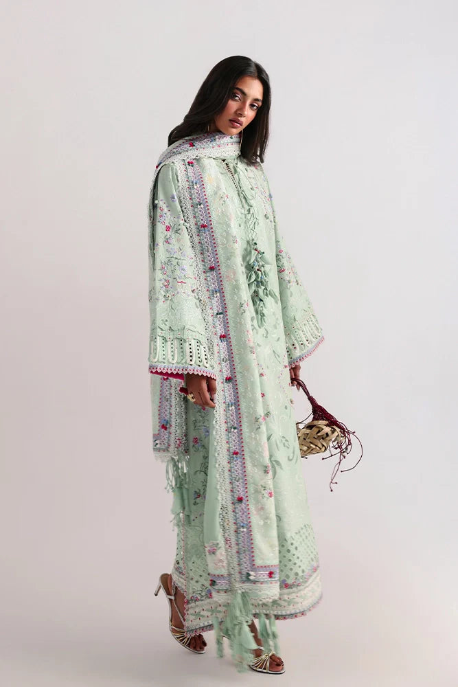 Suffuse Seroli | Mint Green Embroidered Lawn Eid Suit