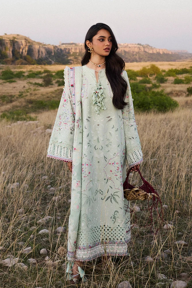 Suffuse Seroli | Mint Green Embroidered Lawn Eid Suit