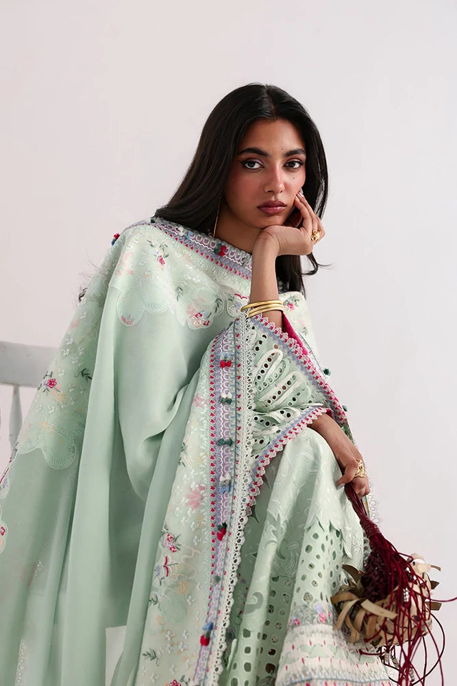 Suffuse Seroli | Mint Green Embroidered Lawn Eid Suit