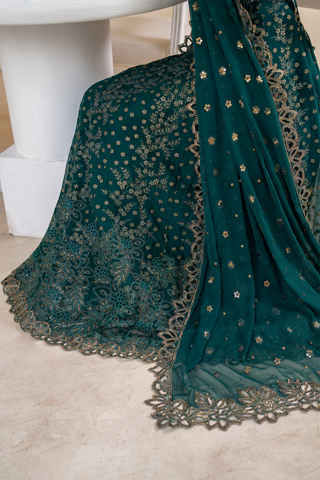 Iznik | Chinnon Chiffon | CC-47 Embroidered Chiffon - House Of Anaya