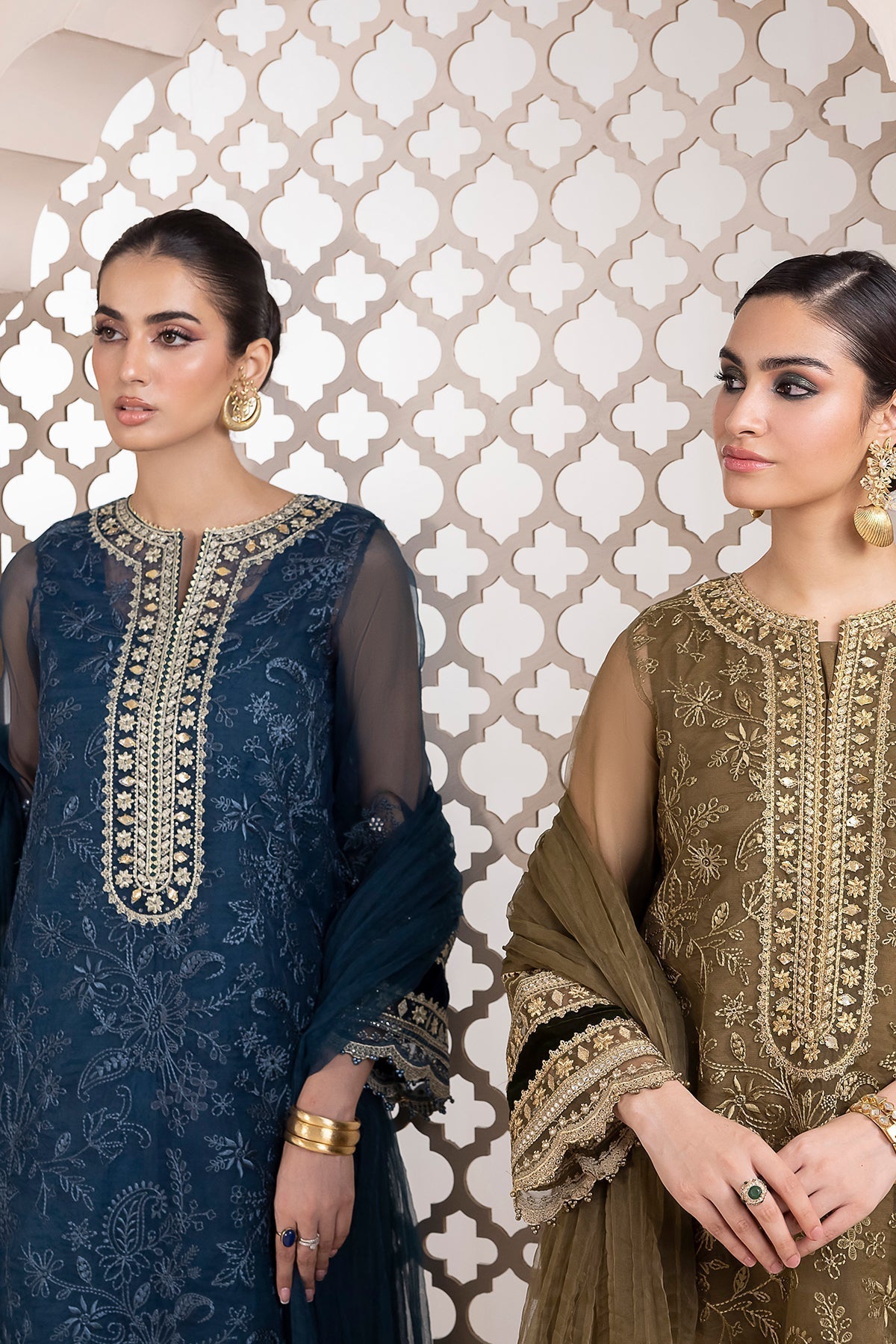 BAROQUE-EMBROIDERED ORGANZA UF-413 - Riwayat-e-khas