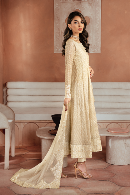 Iznik | Chiffon Kari | ICK-06 Embroidered Chiffon - House Of Anaya