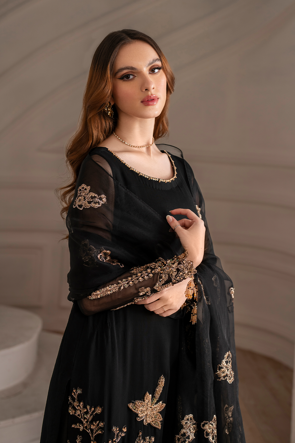 Iznik I Festive Formal I UE-417 Embroidered Chiffon