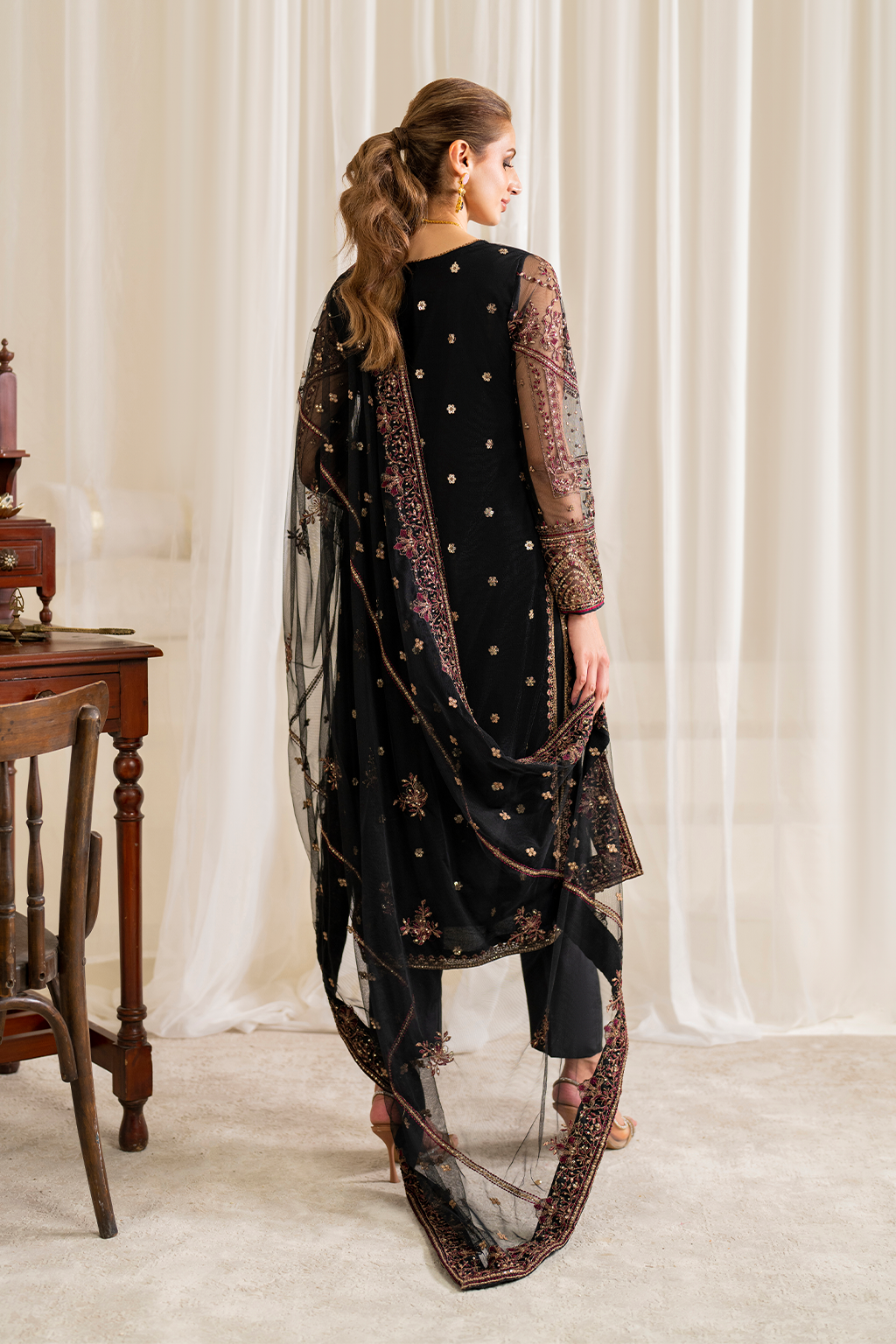 Iznik | Exclusive Formals | UE-288 Embroidered Net
