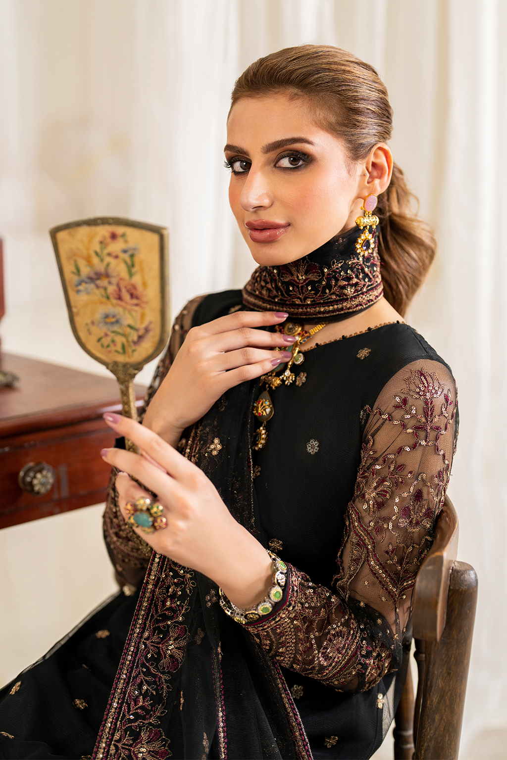Iznik | Exclusive Formals | UE-288 Embroidered Net
