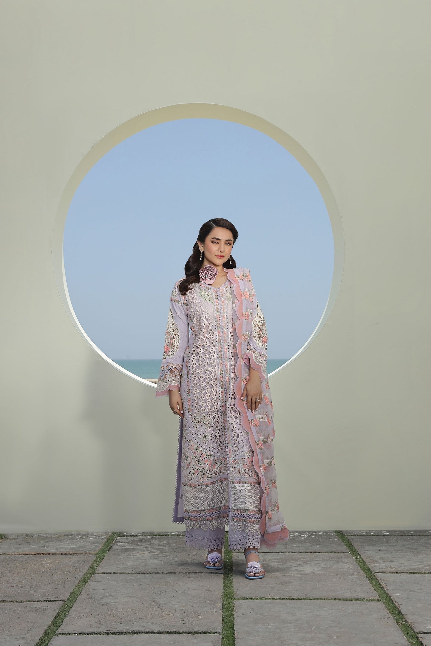 Maryam Hussain | Luxury Lawn 24 | FEROZ - House Of Anaya