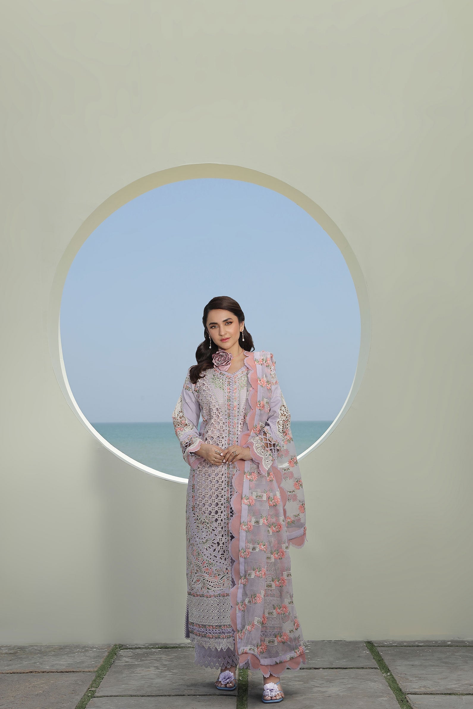 Maryam Hussain | Luxury Lawn 24 | FEROZ - House Of Anaya
