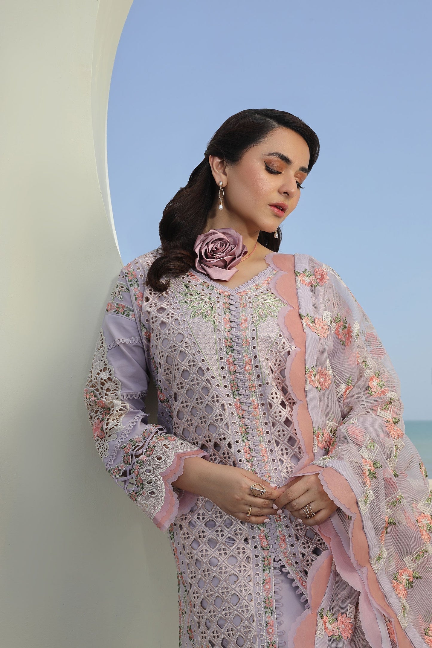 Maryam Hussain | Luxury Lawn 24 | FEROZ - House Of Anaya