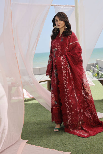 Maryam Hussain | Luxury Lawn 24 | CRIMSON - House Of Anaya