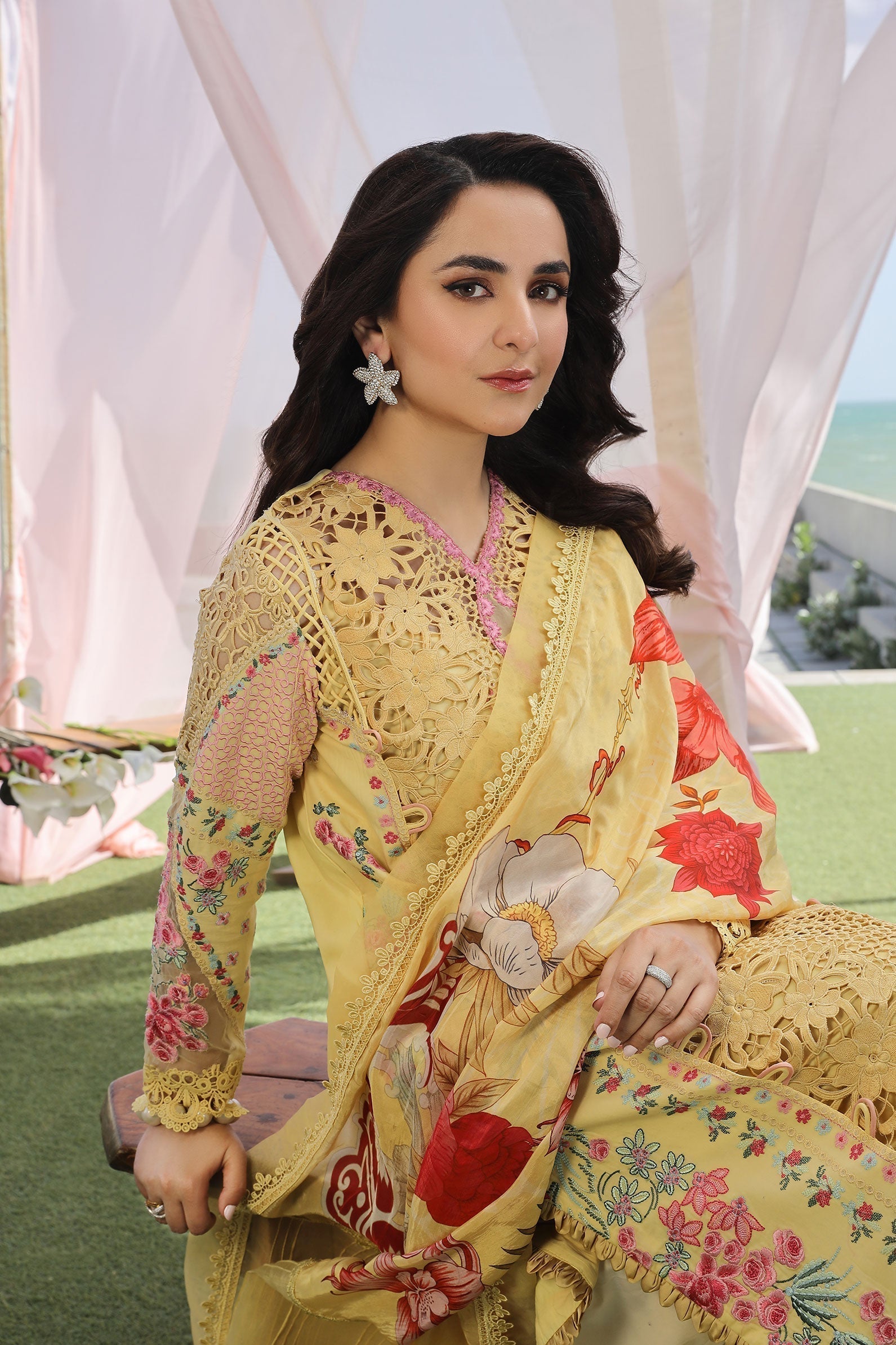 Maryam Hussain | Luxury Lawn 24 | TROPICA - House Of Anaya