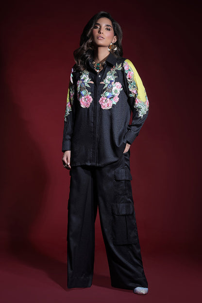 Wardha Saleem | Luxury Pret Fusion Wear | ONYX CORD-SET (2PC) - House Of Anaya