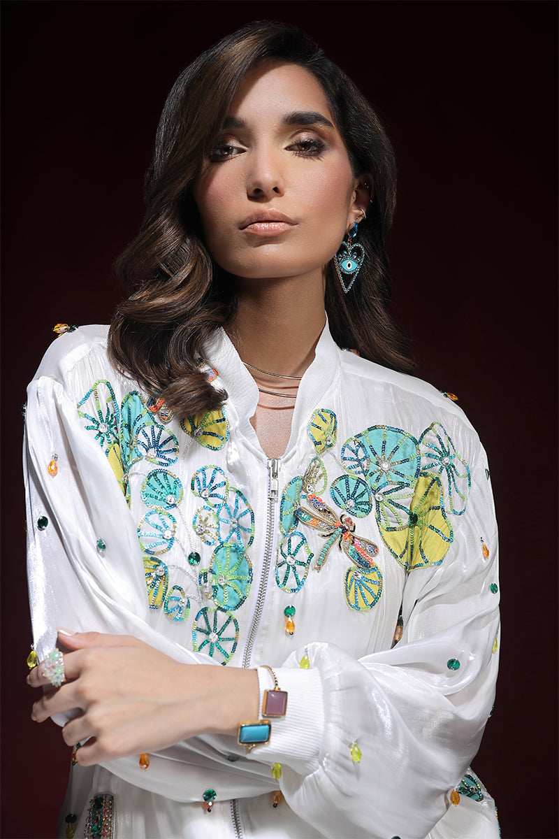 Wardha Saleem | Luxury Pret Fusion Wear | ZARA BOMBER JACKET WITH CARGO PANTS (2PC) - House Of Anaya