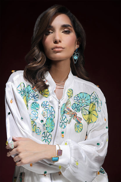 Wardha Saleem | Luxury Pret Fusion Wear | ZARA BOMBER JACKET WITH CARGO PANTS (2PC) - House Of Anaya