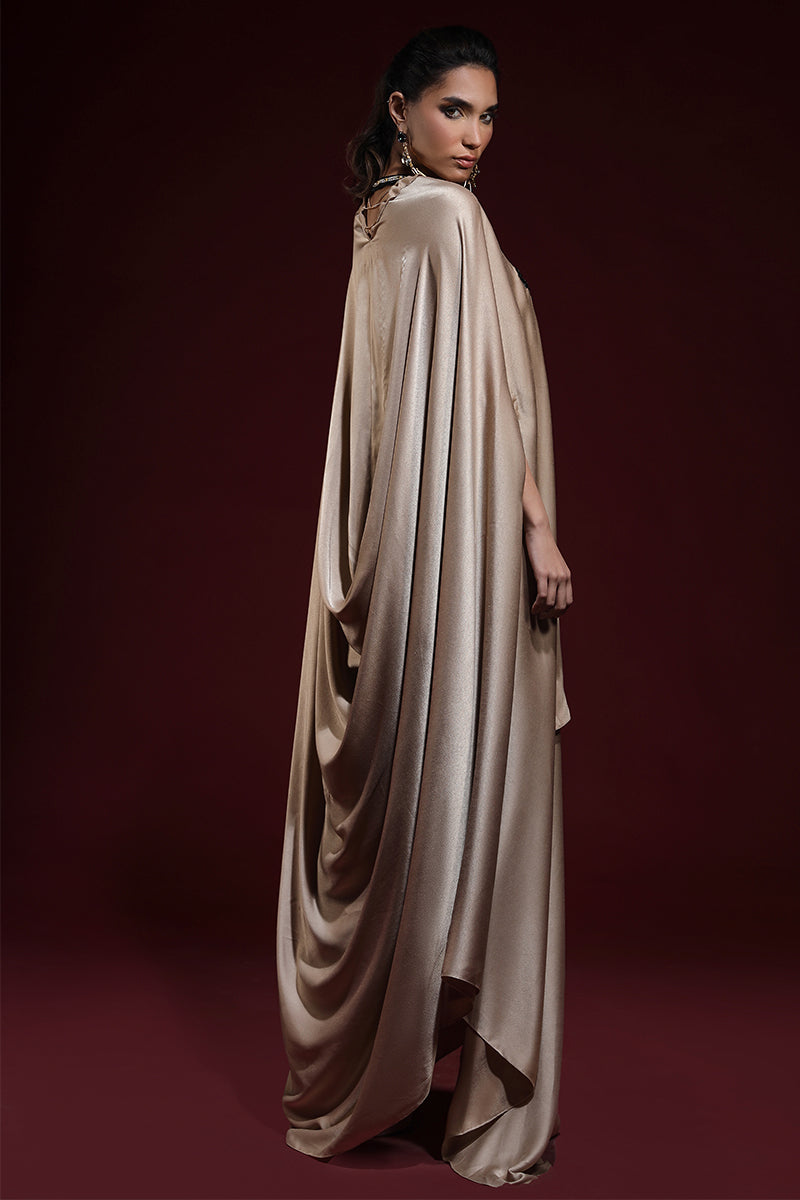 Wardha Saleem | Luxury Pret Fusion Wear | SAHARA DRAPE WITH PANTS (2PC) - House Of Anaya