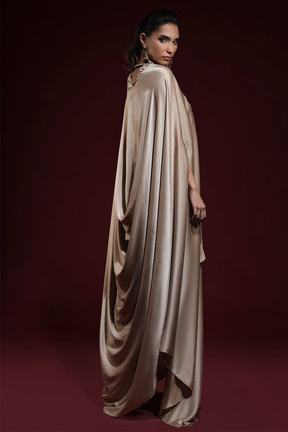 Wardha Saleem | Luxury Pret Fusion Wear | SAHARA DRAPE WITH PANTS (2PC) - House Of Anaya