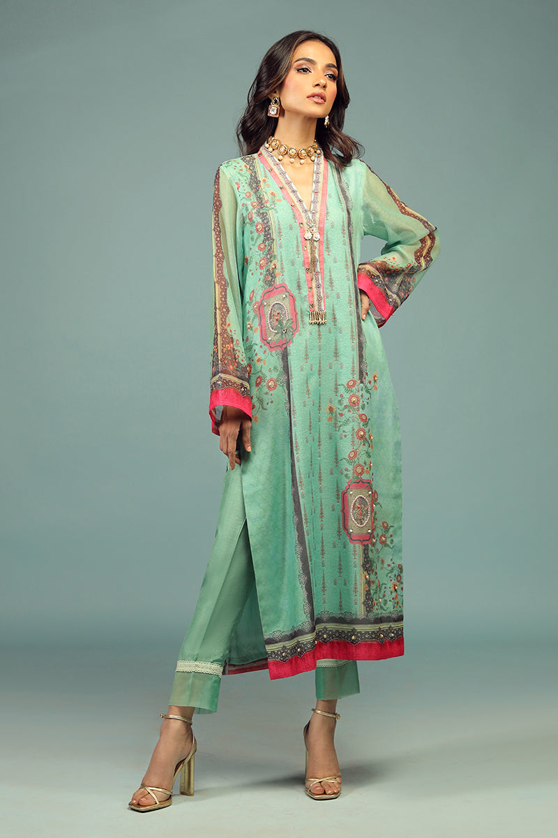 Wardha Saleem | Luxury Pret Traditional Wear | CHANDNI SHIRT WITH DUPATTA ( 2 PC) - House Of Anaya