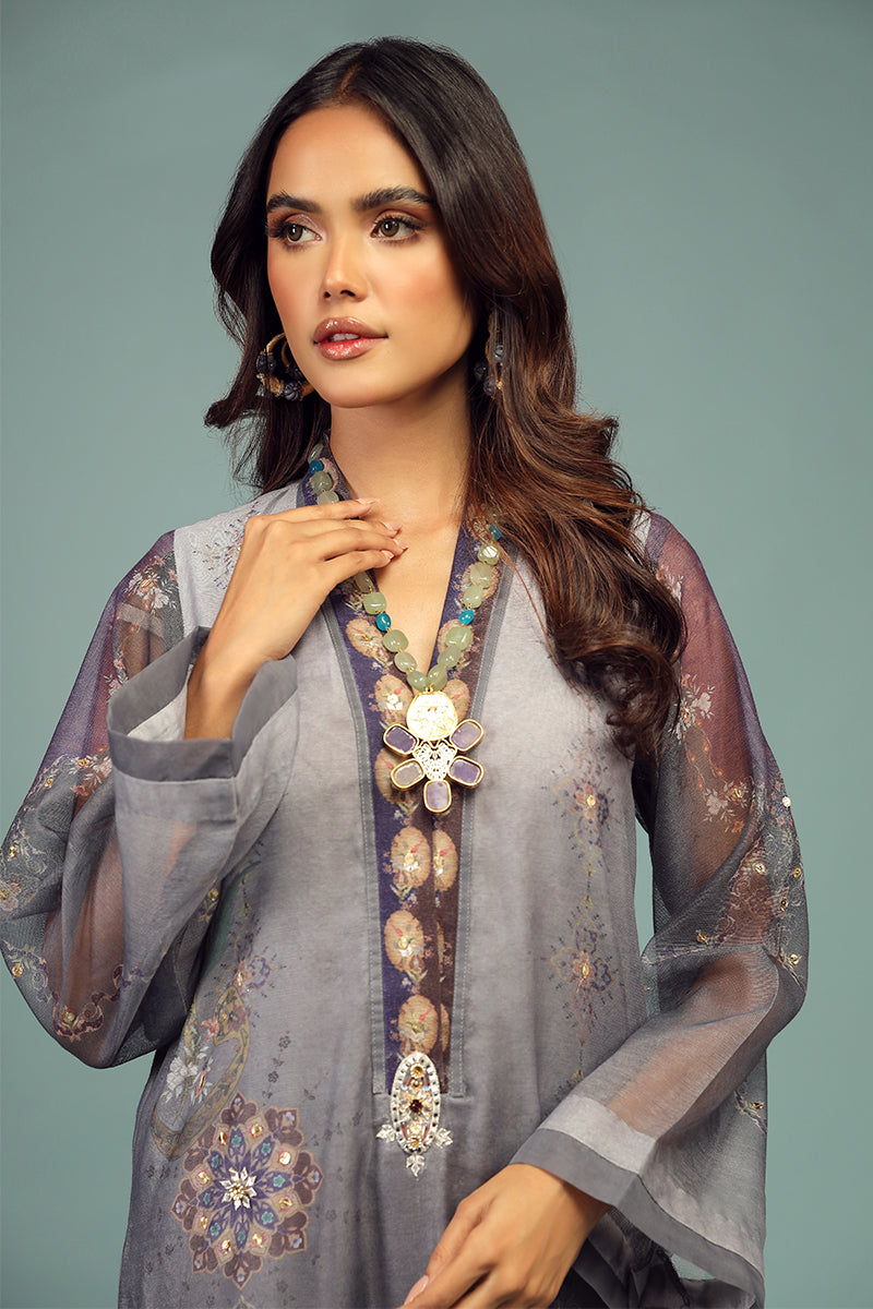Wardha Saleem | Luxury Pret Traditional Wear | DARVESH SHIRT WITH DUPATTA ( 2 PC) - House Of Anaya