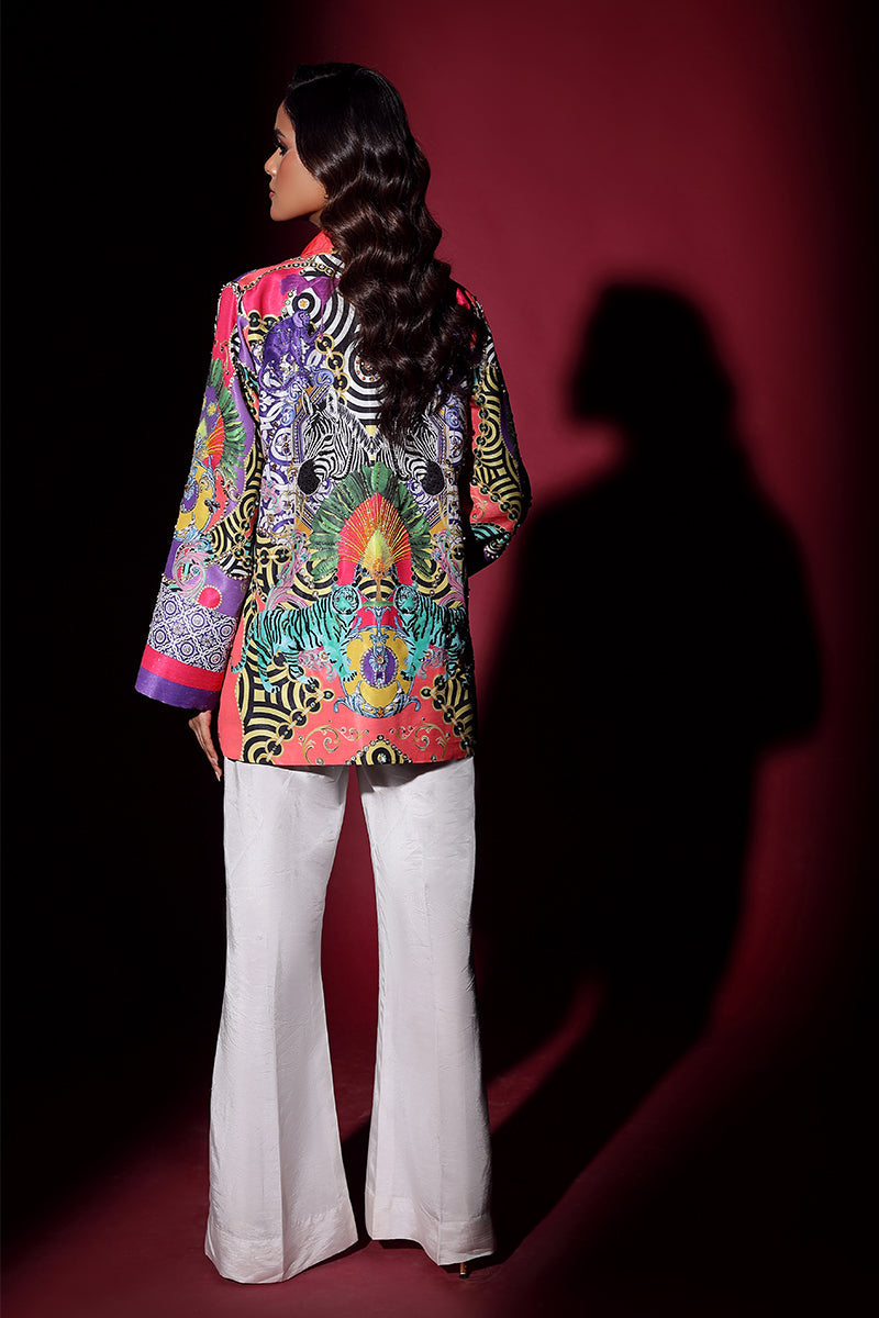 Wardha Saleem | Luxury Pret Fusion Wear | SAFARI JACKET WITH JUMPSUIT (2PC) - House Of Anaya