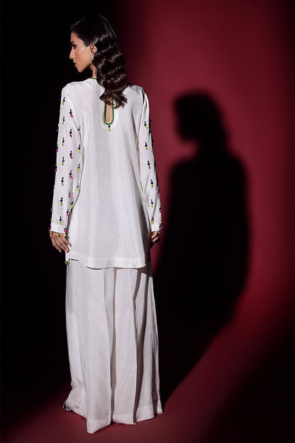 Wardha Saleem | Luxury Pret Fusion Wear | LUXURA (WHITE) CORD-SET (2PC) - House Of Anaya