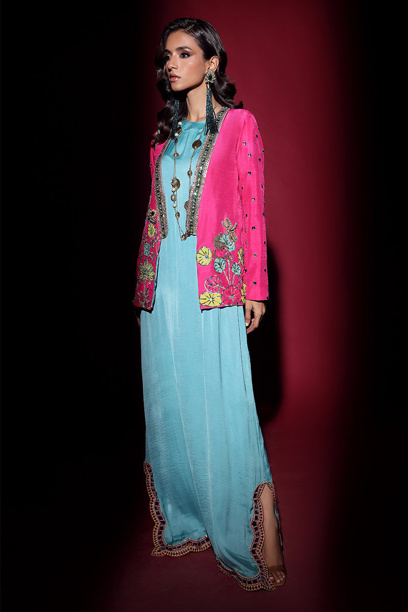 Wardha Saleem | Luxury Pret Fusion Wear | IVY JACKET WITH DRAPE (2PC) - House Of Anaya