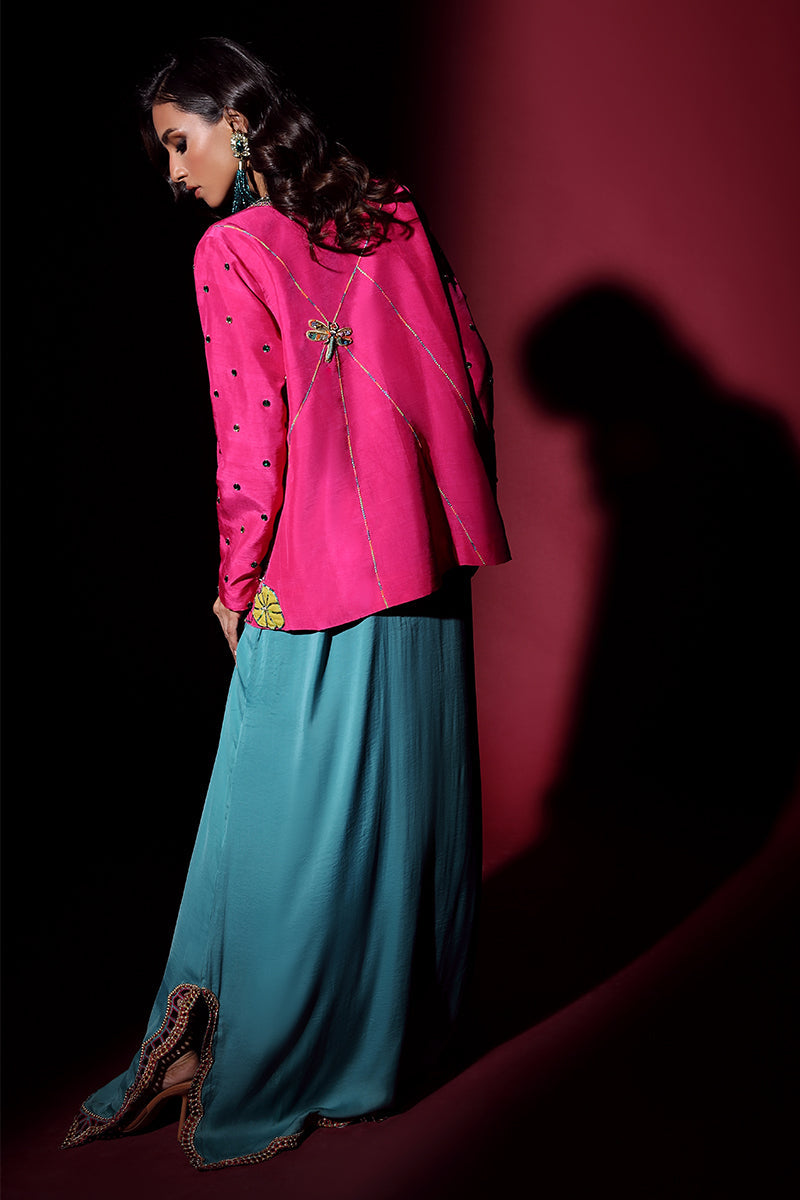 Wardha Saleem | Luxury Pret Fusion Wear | IVY JACKET WITH DRAPE (2PC) - House Of Anaya