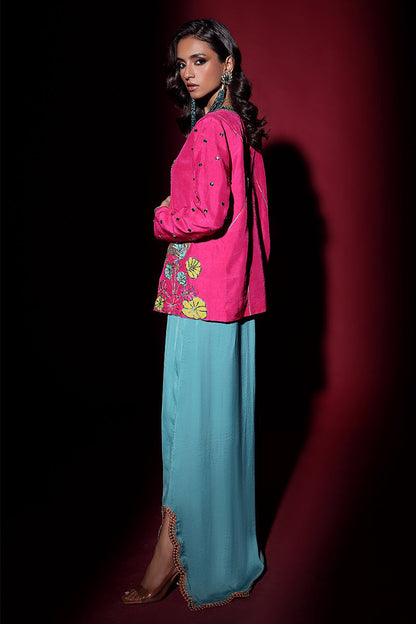 Wardha Saleem | Luxury Pret Fusion Wear | IVY JACKET WITH DRAPE (2PC) - House Of Anaya