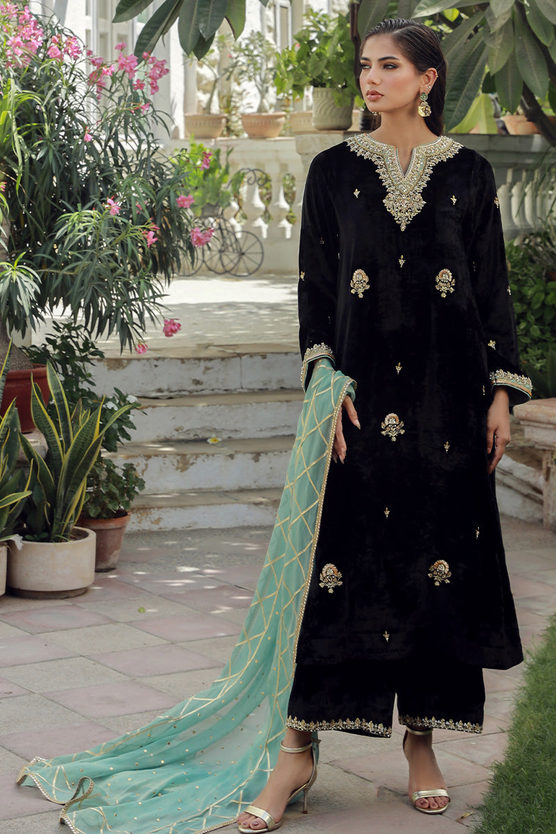Sana Abbas | Velvet Formals | Black JADE - House Of Anaya