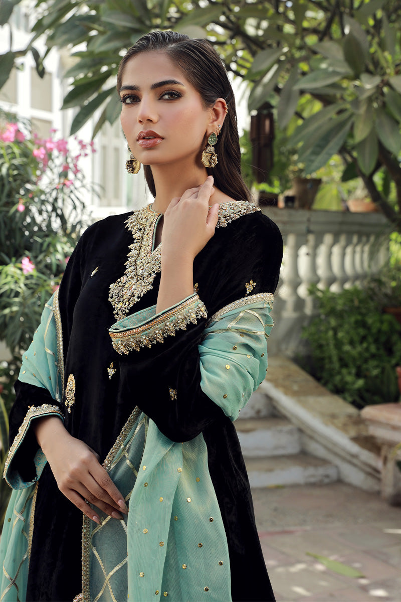 Sana Abbas | Velvet Formals | Black JADE - House Of Anaya